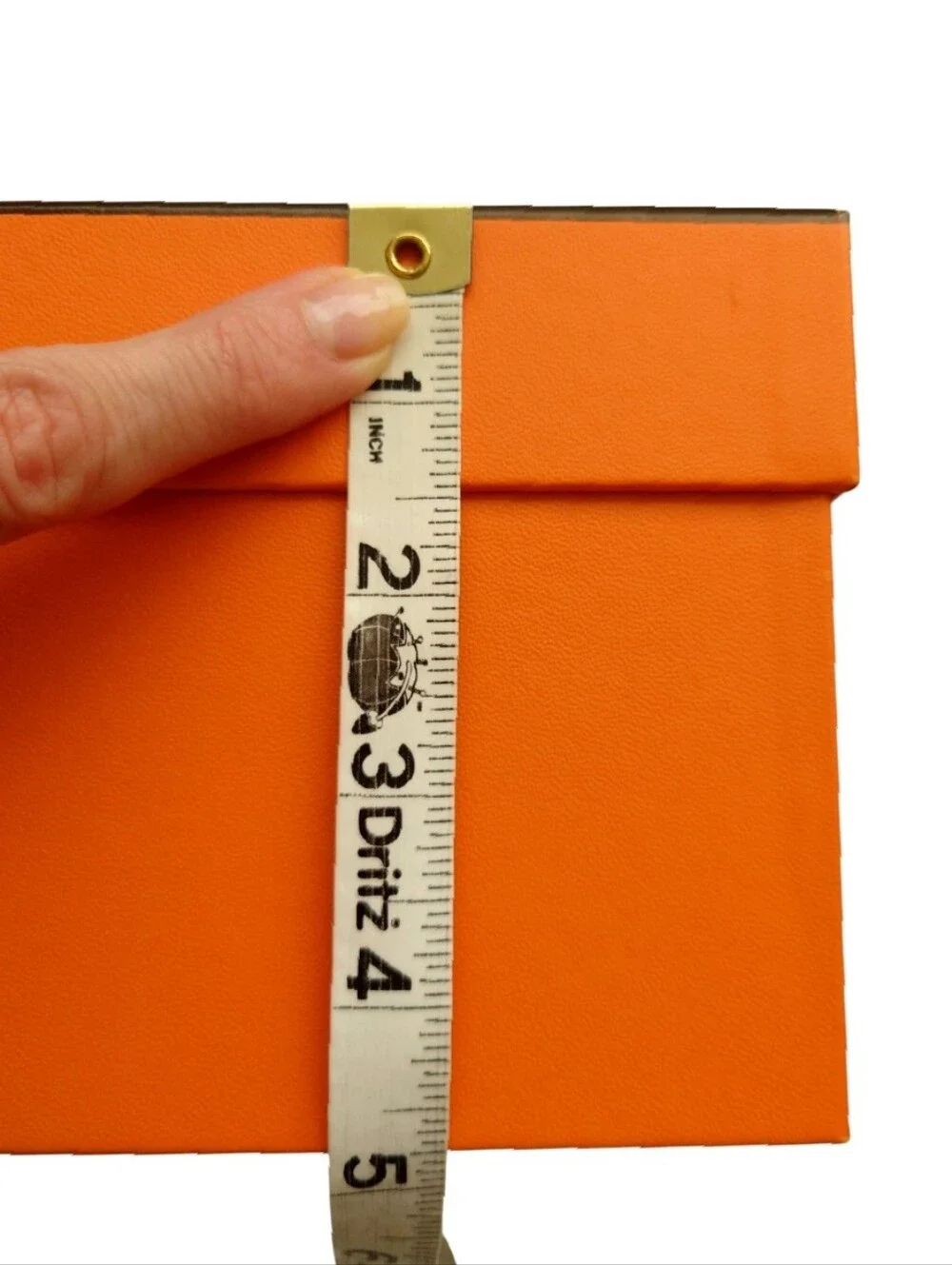 HERMES Large Box Iconic Orange with Brown Ribbon New Authentic